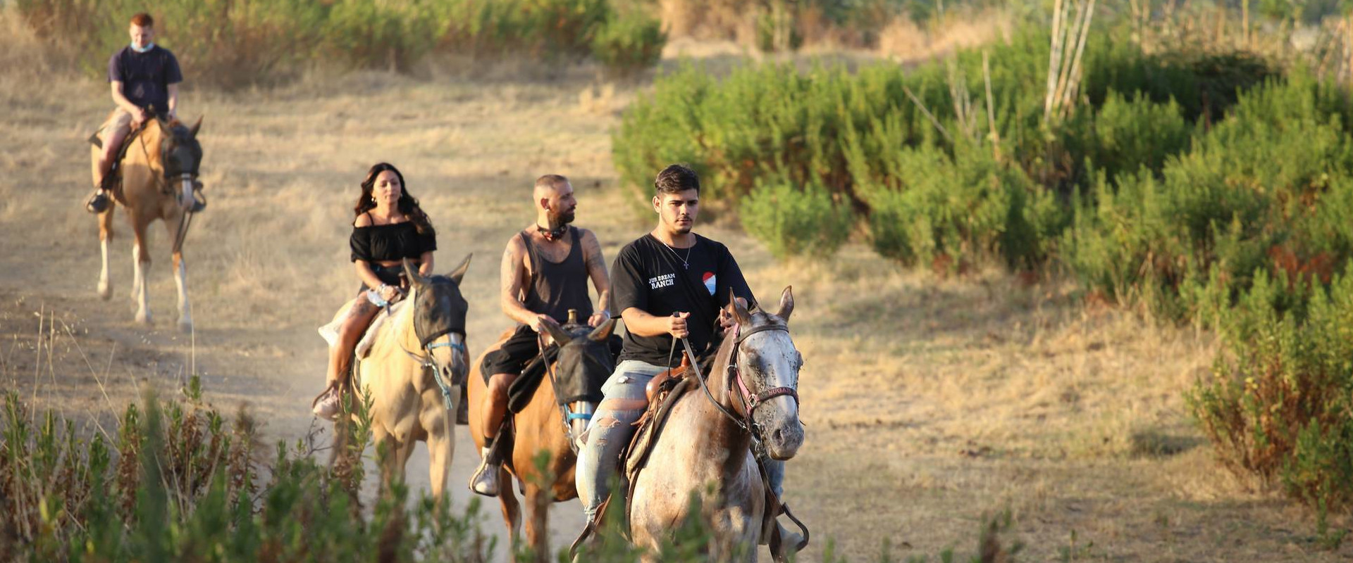 People riding horse in the Vesuvius National Park